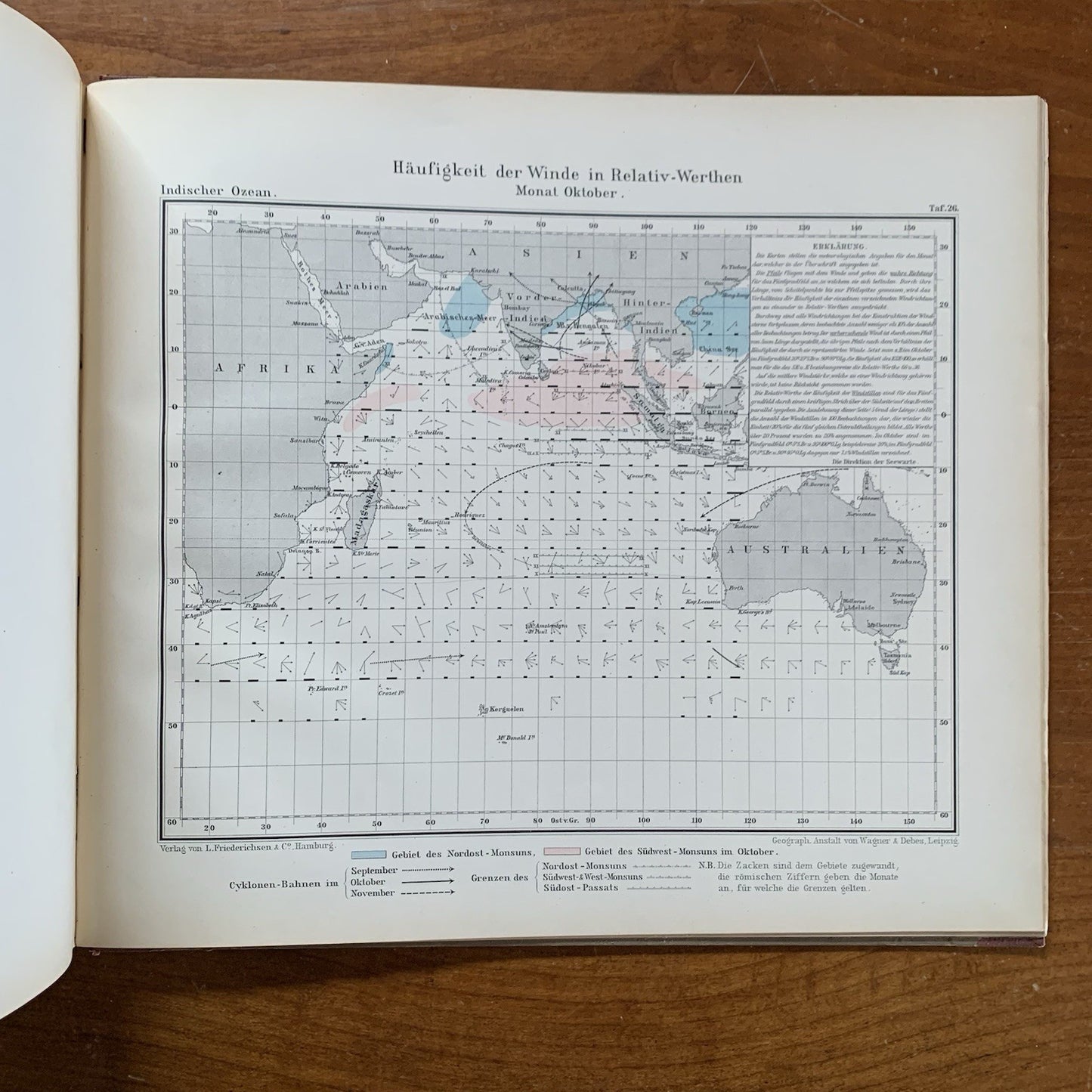 1891 Deutsche Seewarte. Indischer Ozean. Ein Atlas von 35 Karten / Atlas Ocean