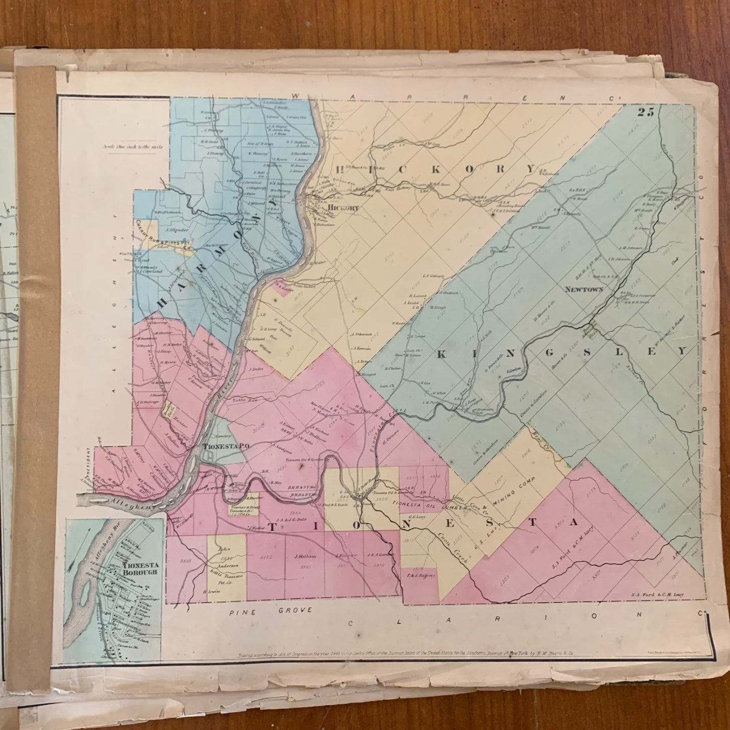 1865 Beers Atlas of the Oil Regions Pennsylvania - Incomplete - Maps Petroleum