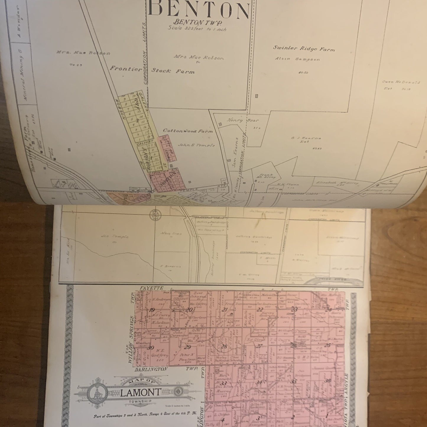 1916 Standard Atlas of Lafayette County Wisconsin Plat Book Ogle