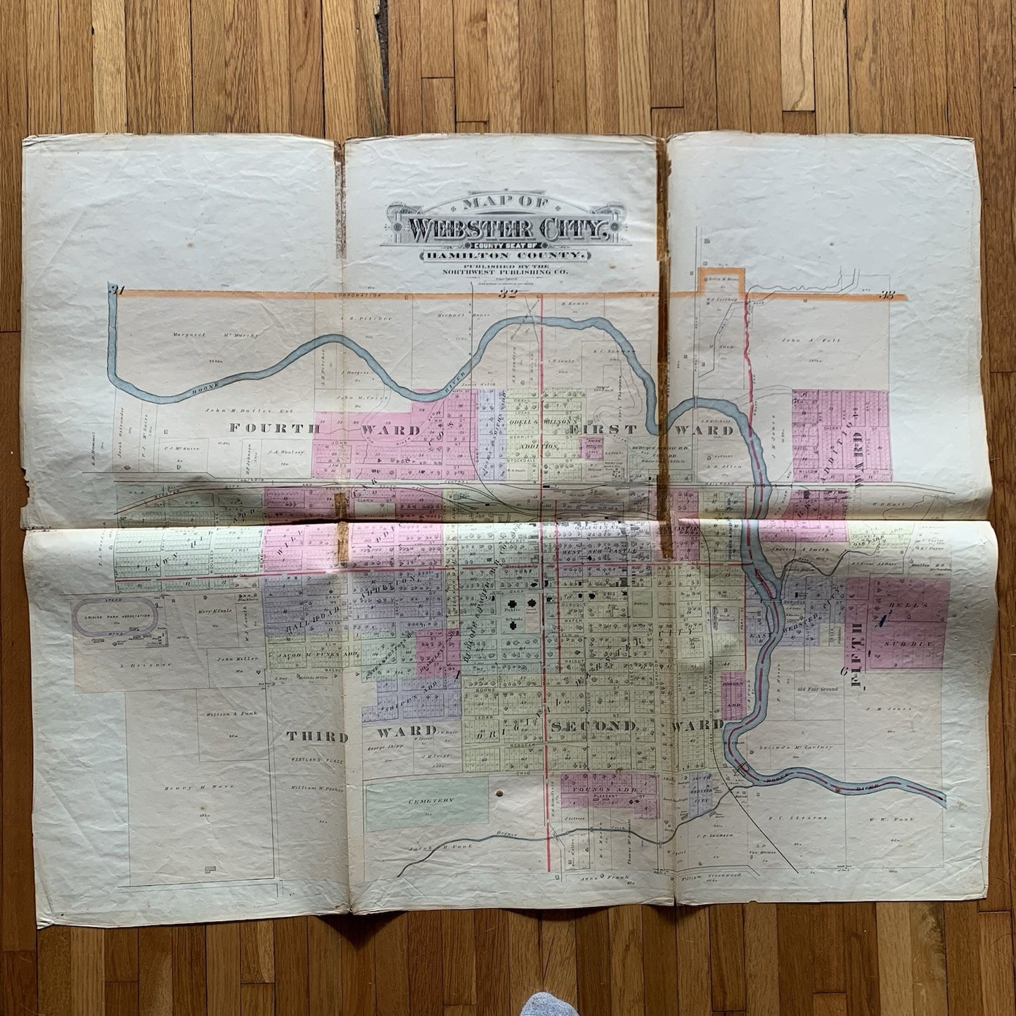 1896 Plat Book Atlas of Hamilton County, Iowa / Webster City Foldout Map
