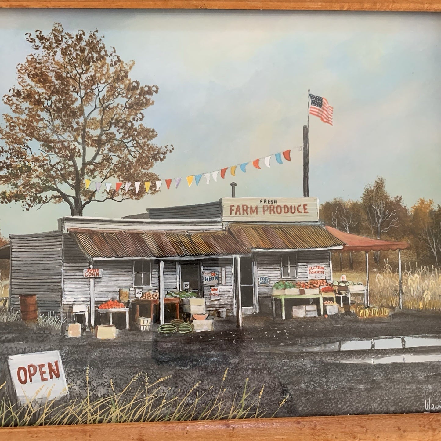 Fresh Farm Produce Stand Painting by Herbert Weintraub