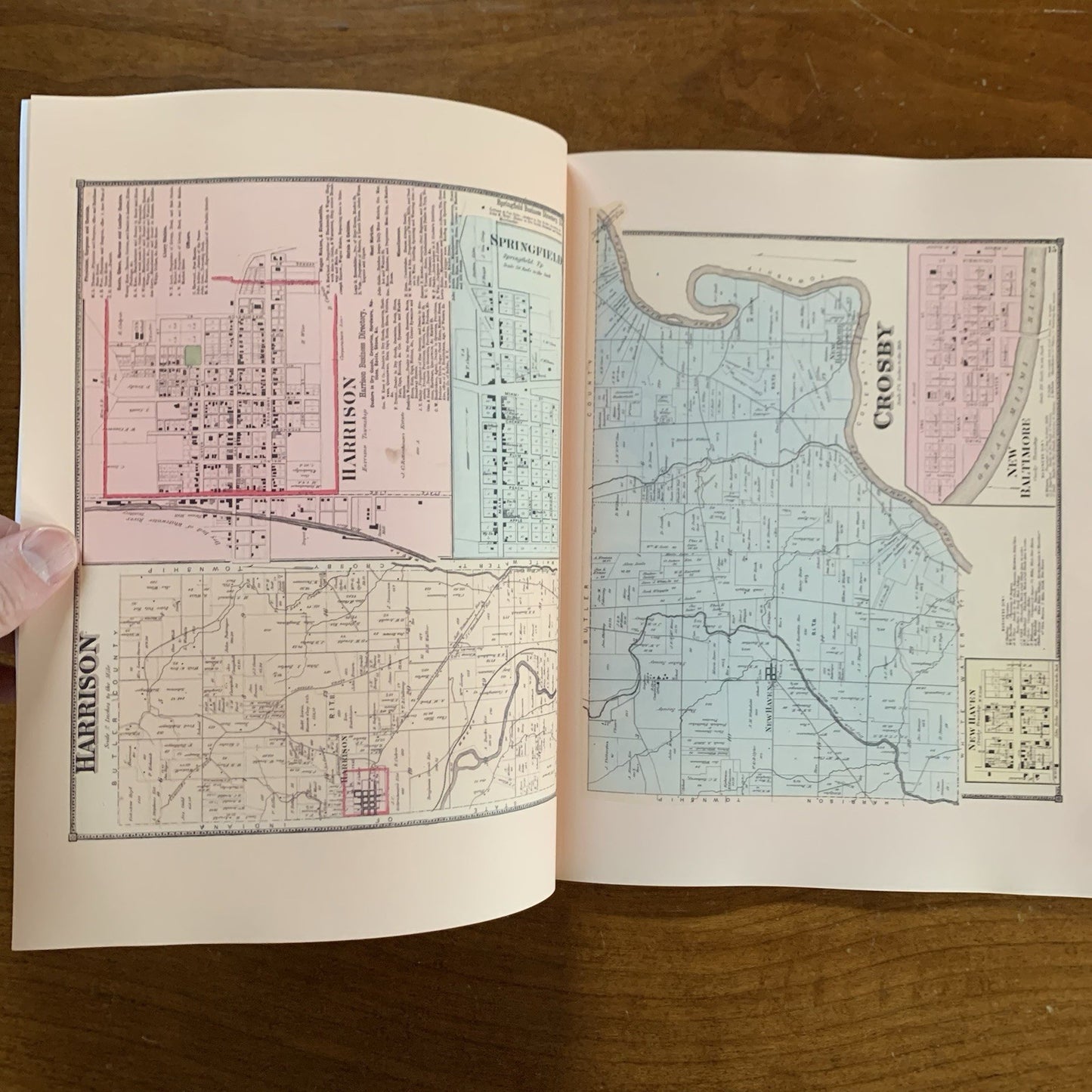 1869 Atlas of Hamilton County, Ohio / Cincinnati Plate Book / Facsimile