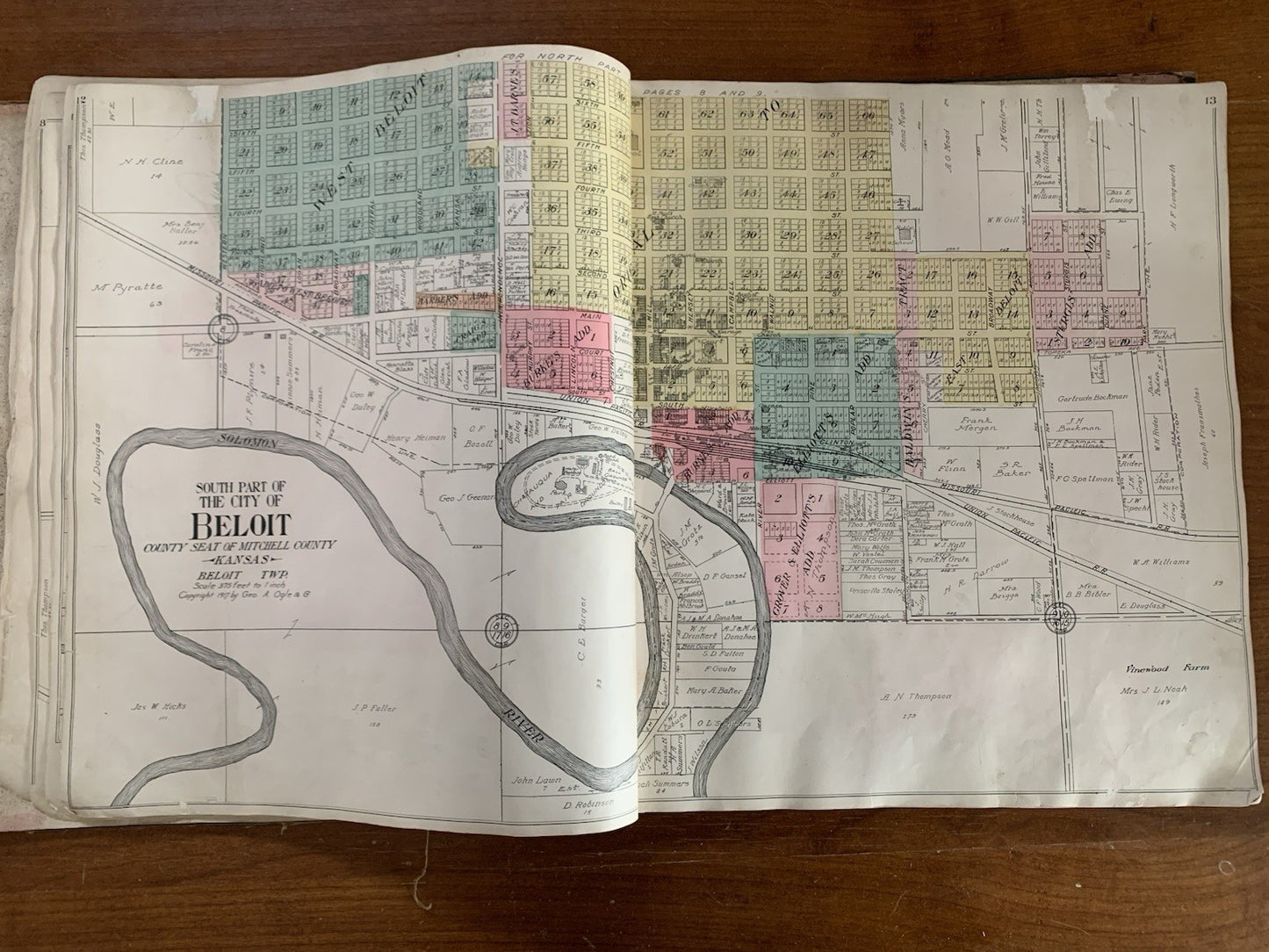 1917 Standard Atlas of Mitchell County Kansas / Plat Map Book