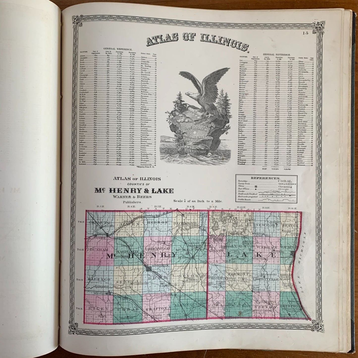 1872 Atlas of Whiteside County and the State of Illinois Morrison Sterling Maps