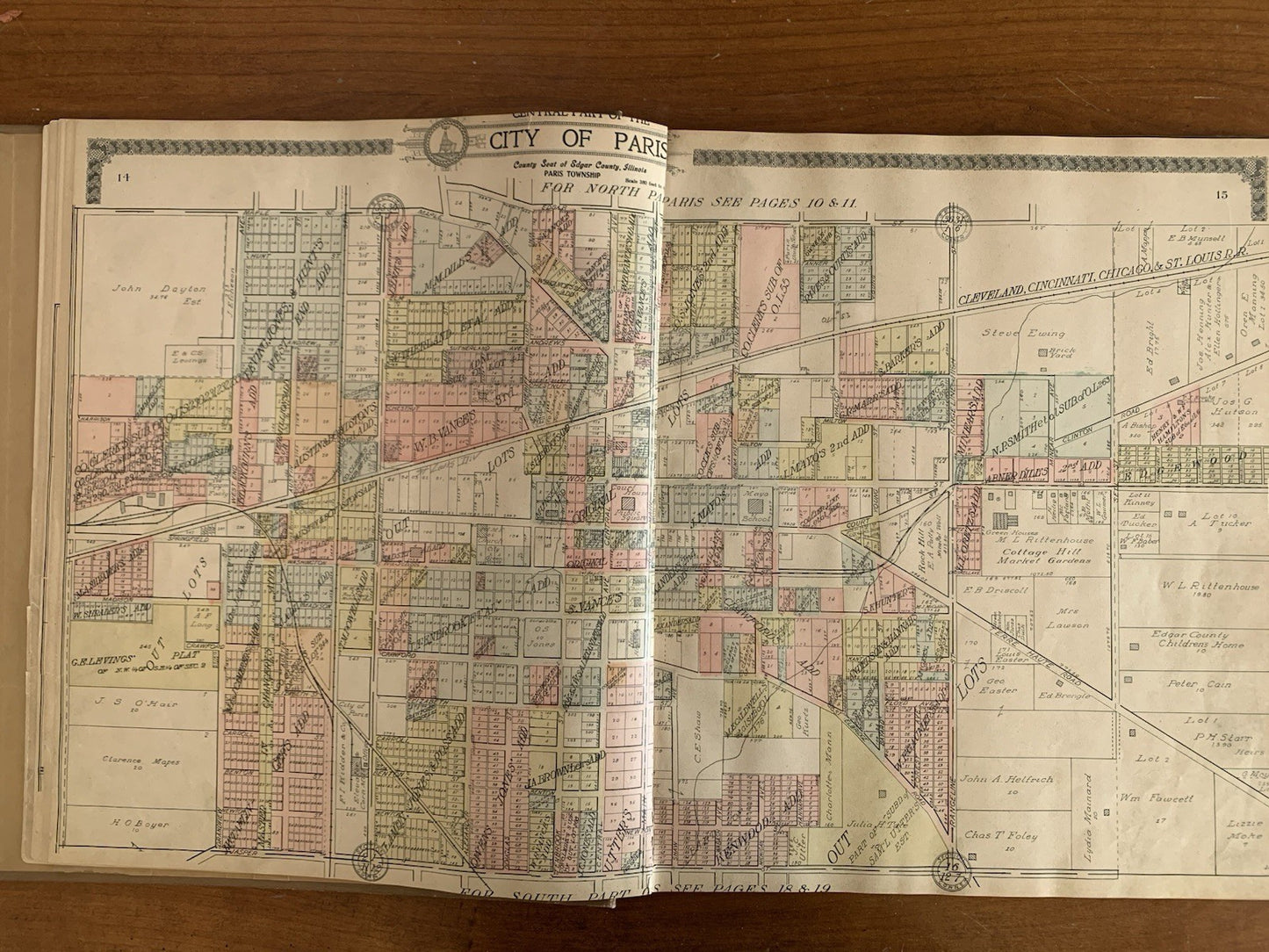 1910 Standard Atlas of Edgar County Illinois Maps Plat Book Directory VERY GOOD