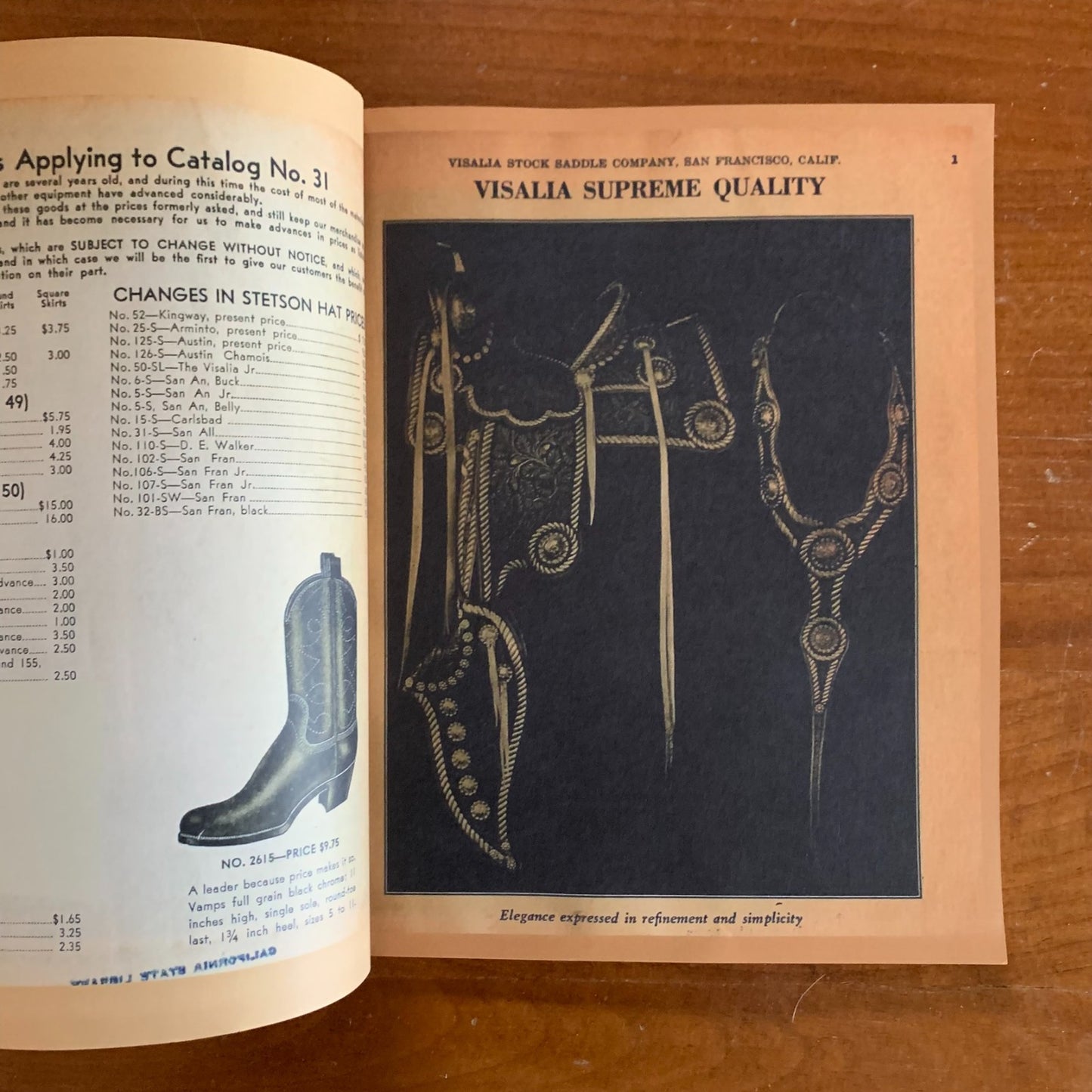 1935 Visalia Stock Saddle Company Catalog, No. 31 / Facsimile