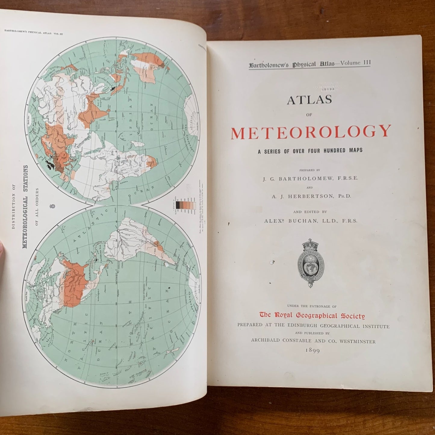 Bartholomew's Atlas of Meteorology: A Series of Over Four Hundred Maps.