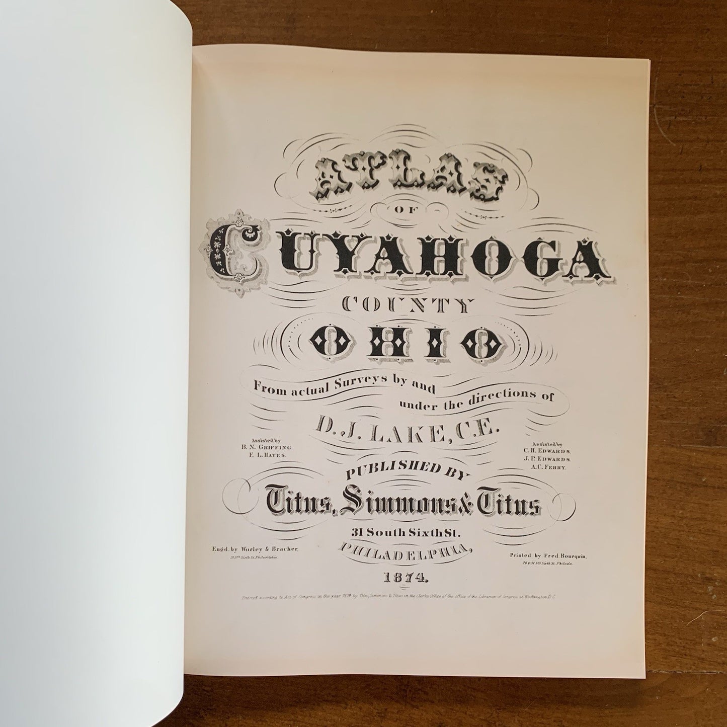 1874 Atlas of Cuyahoga County, Ohio / Cleveland Facsimile