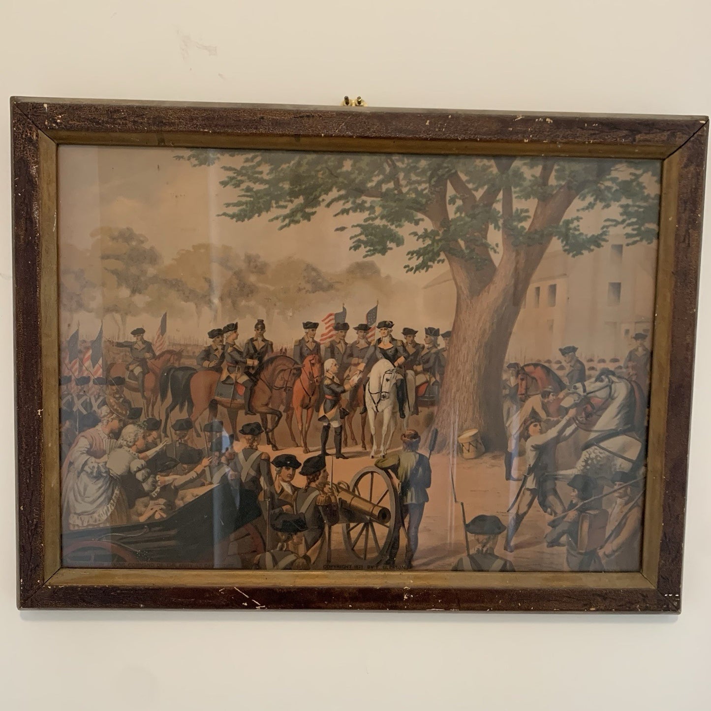 Washington Taking Command of the Army at Cambridge by F. Gleason Print