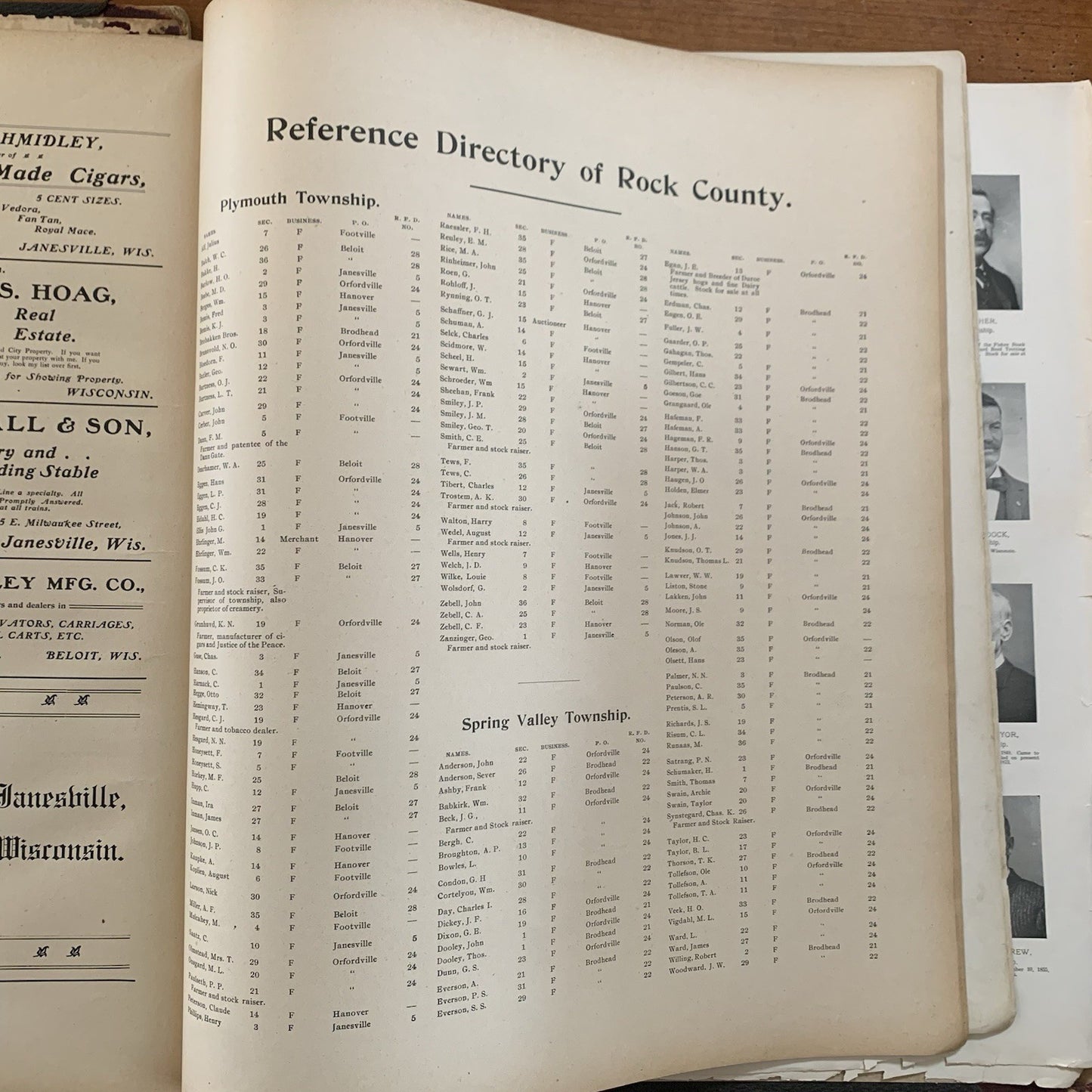 1904 Plat Book of Rock County Wisconsin / Atlas Janesville Beloit Maps