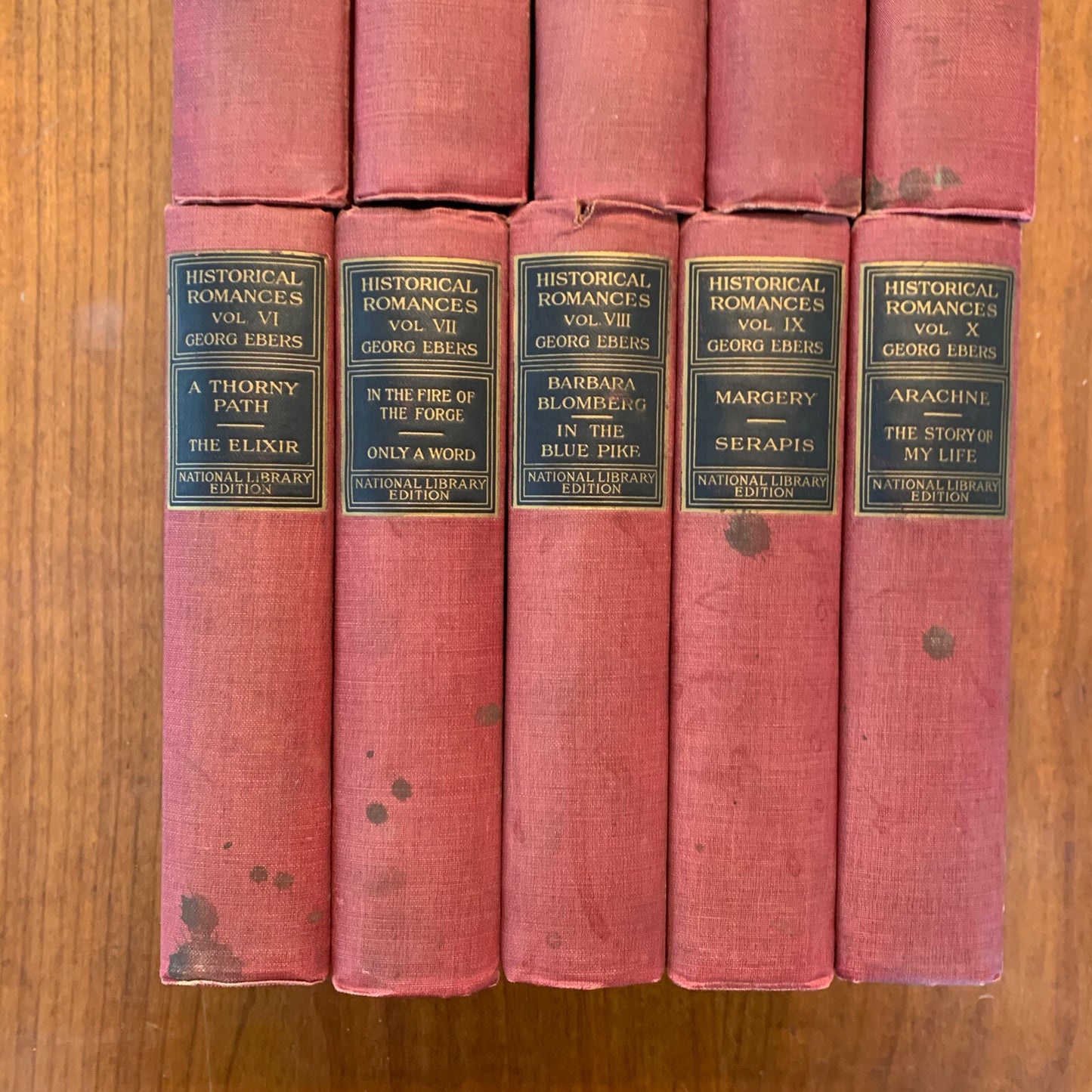 1880 - 1898 Historical Romances Of Georg Ebers 10 Volumes Hardcovers VG+