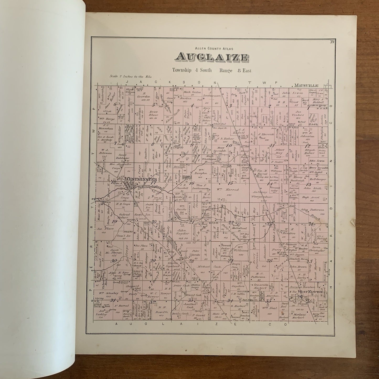 1880 Atlas of Allen County Ohio / Views Maps United States Lima