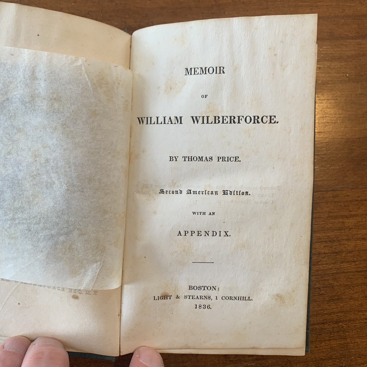 1836 Memoir of William Wilberforce by Thomas Price / Abolition