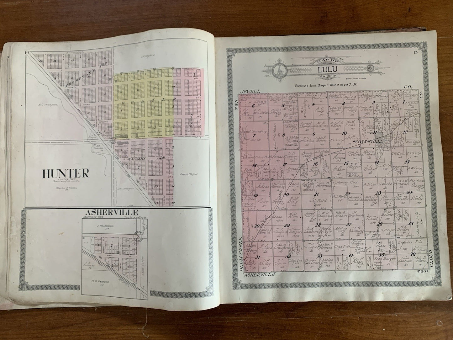 1917 Standard Atlas of Mitchell County Kansas / Plat Map Book