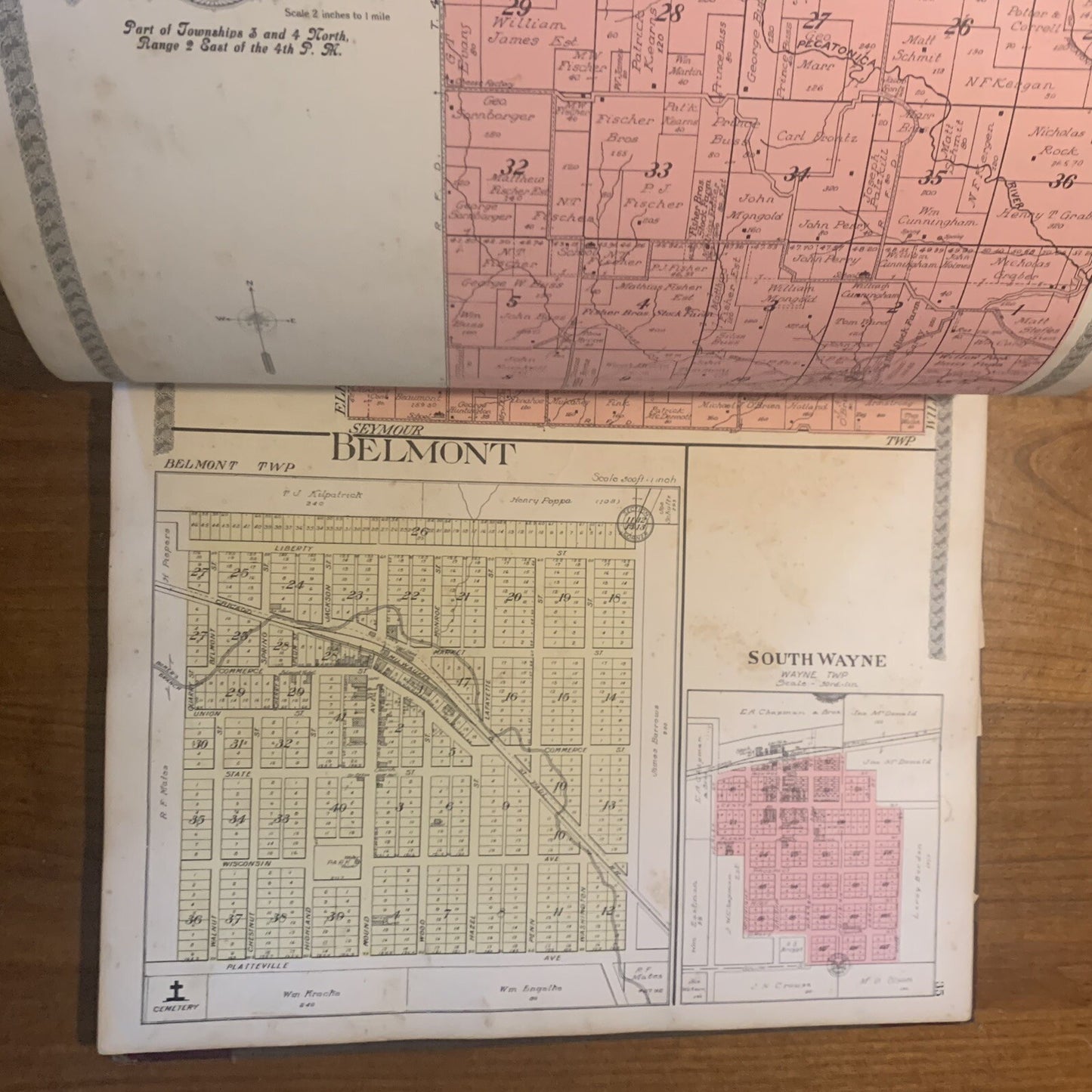1916 Standard Atlas of Lafayette County Wisconsin Plat Book Ogle