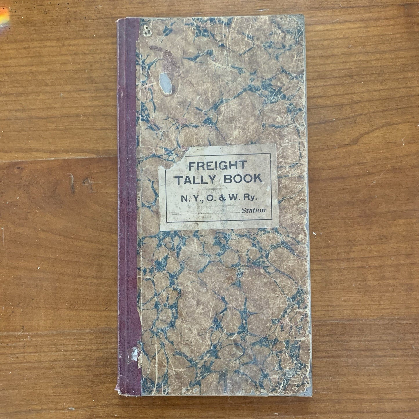 ~1917 Mostly Blank Freight Tally Book. N.Y., O. & W. Ry. Station