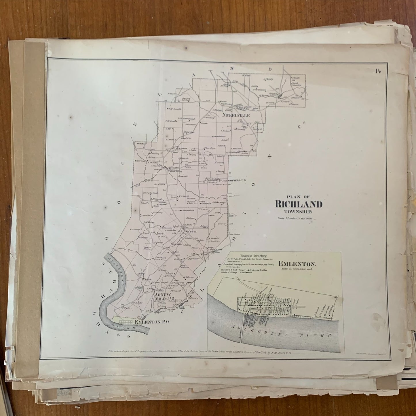 1865 Beers Atlas of the Oil Regions Pennsylvania - Incomplete - Maps Petroleum