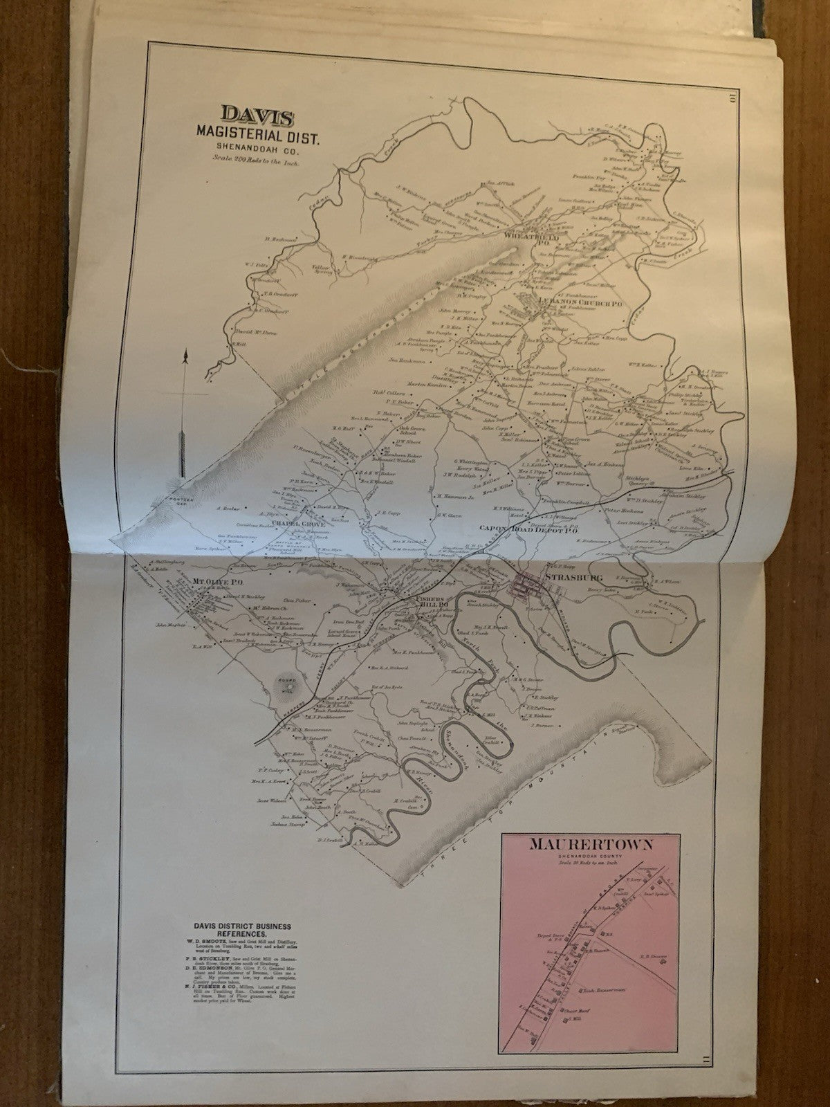 1885 An Atlas of Shenandoah and Page Counties, Virginia / Very good
