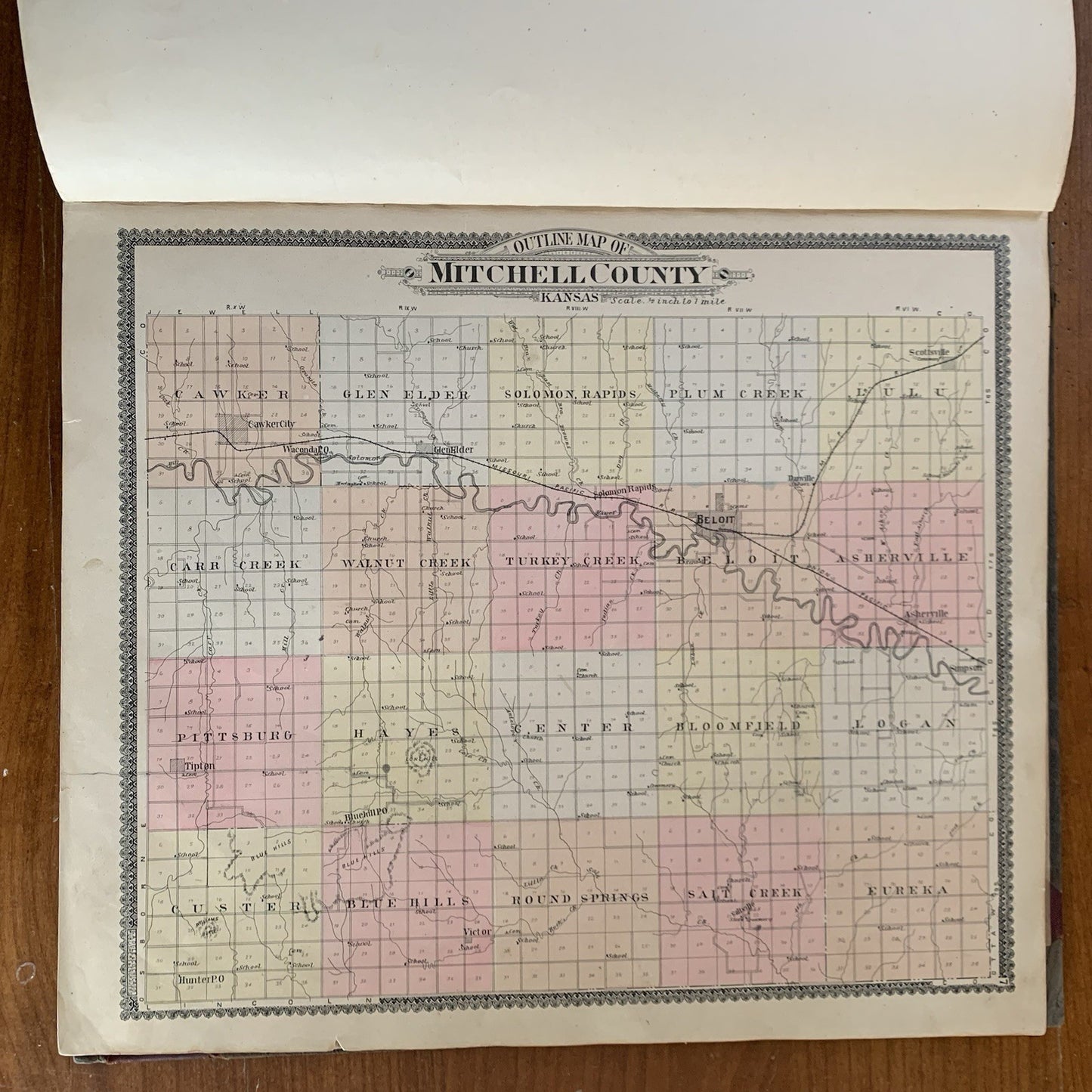 1902 Standard Atlas of Mitchell County Kansas / Plat Map Book