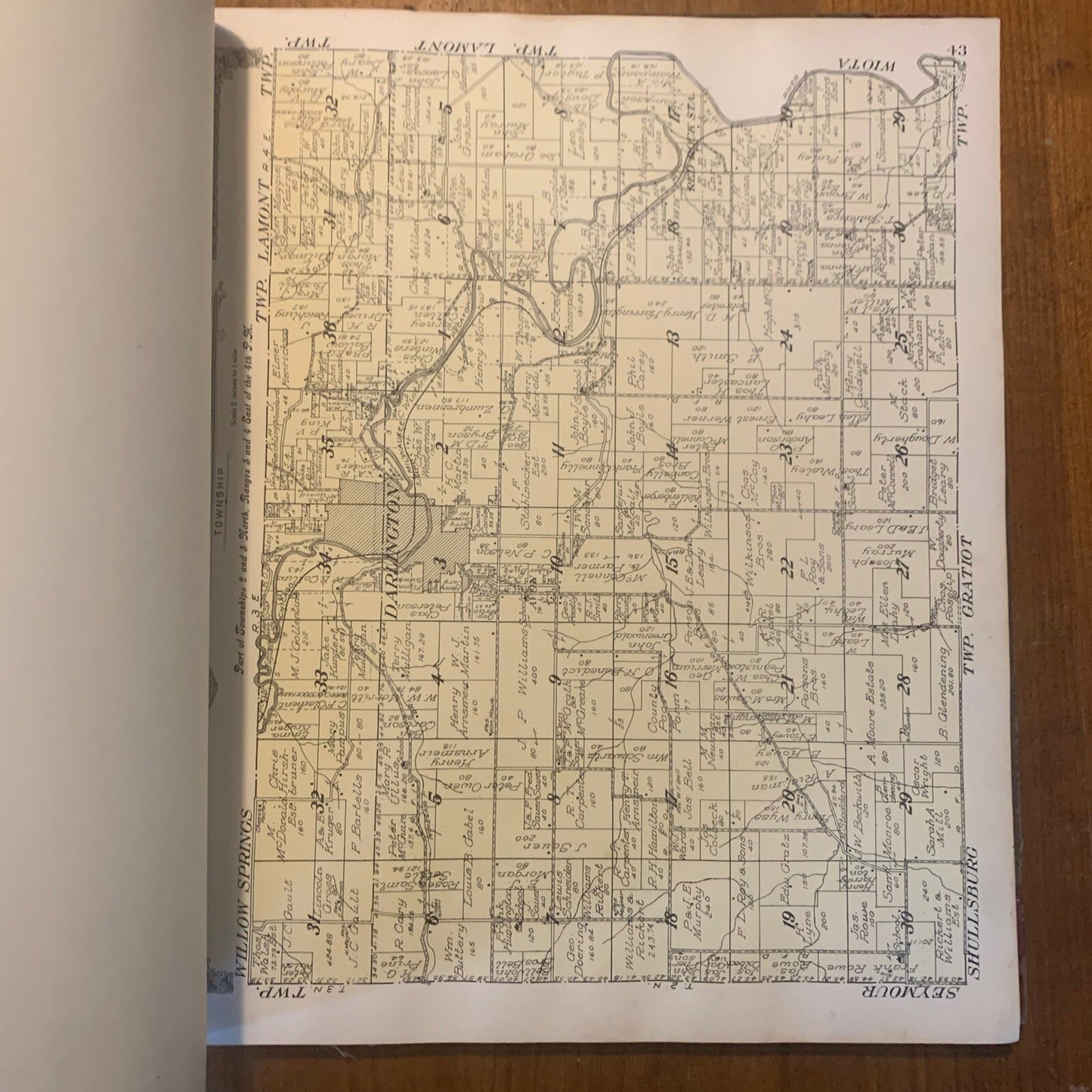 1916 Standard Atlas of Lafayette County Wisconsin Plat Book Ogle