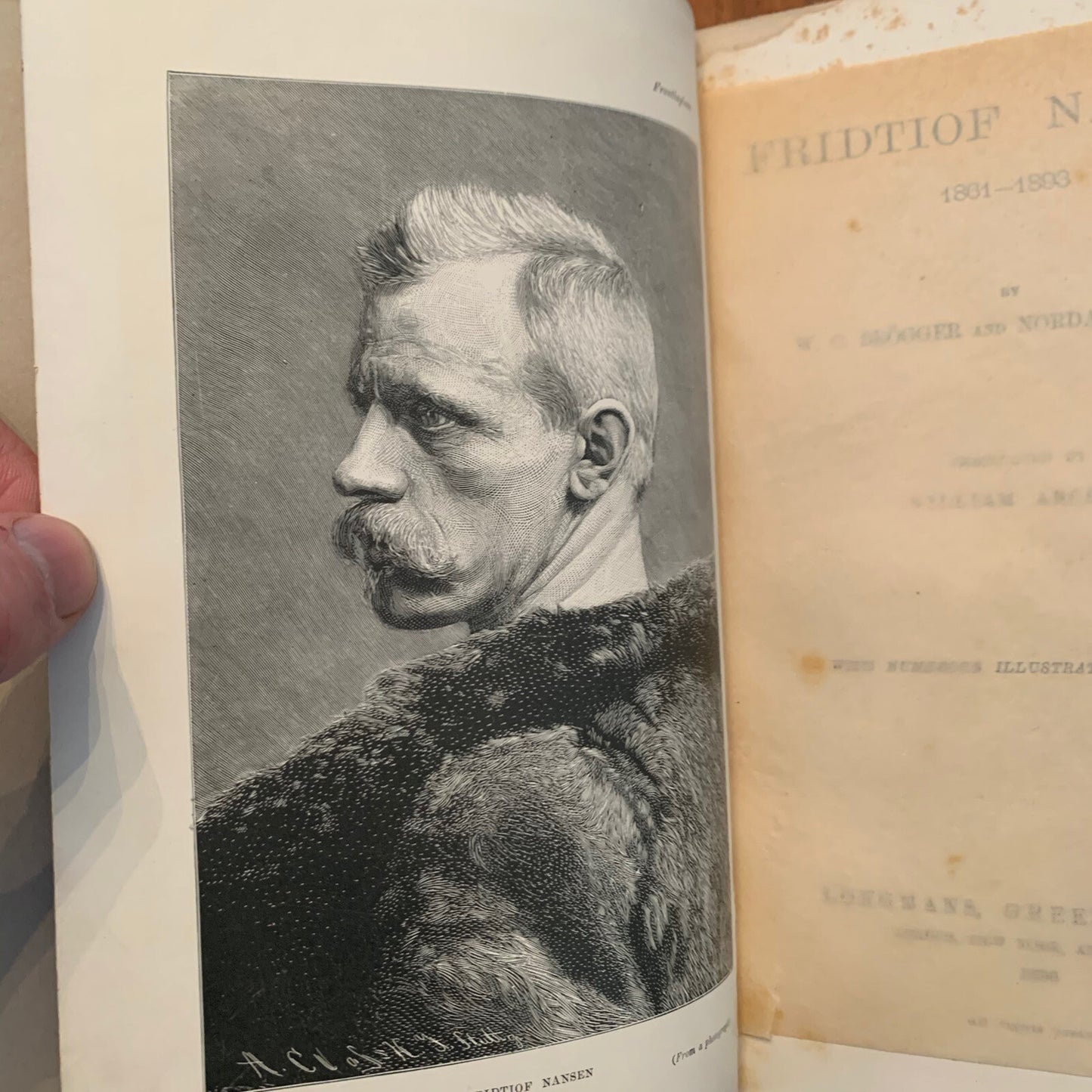 1896 Fridtjof Nansen 1861-1893 by Brogger and Rolfsen w/ Illustrations Maps