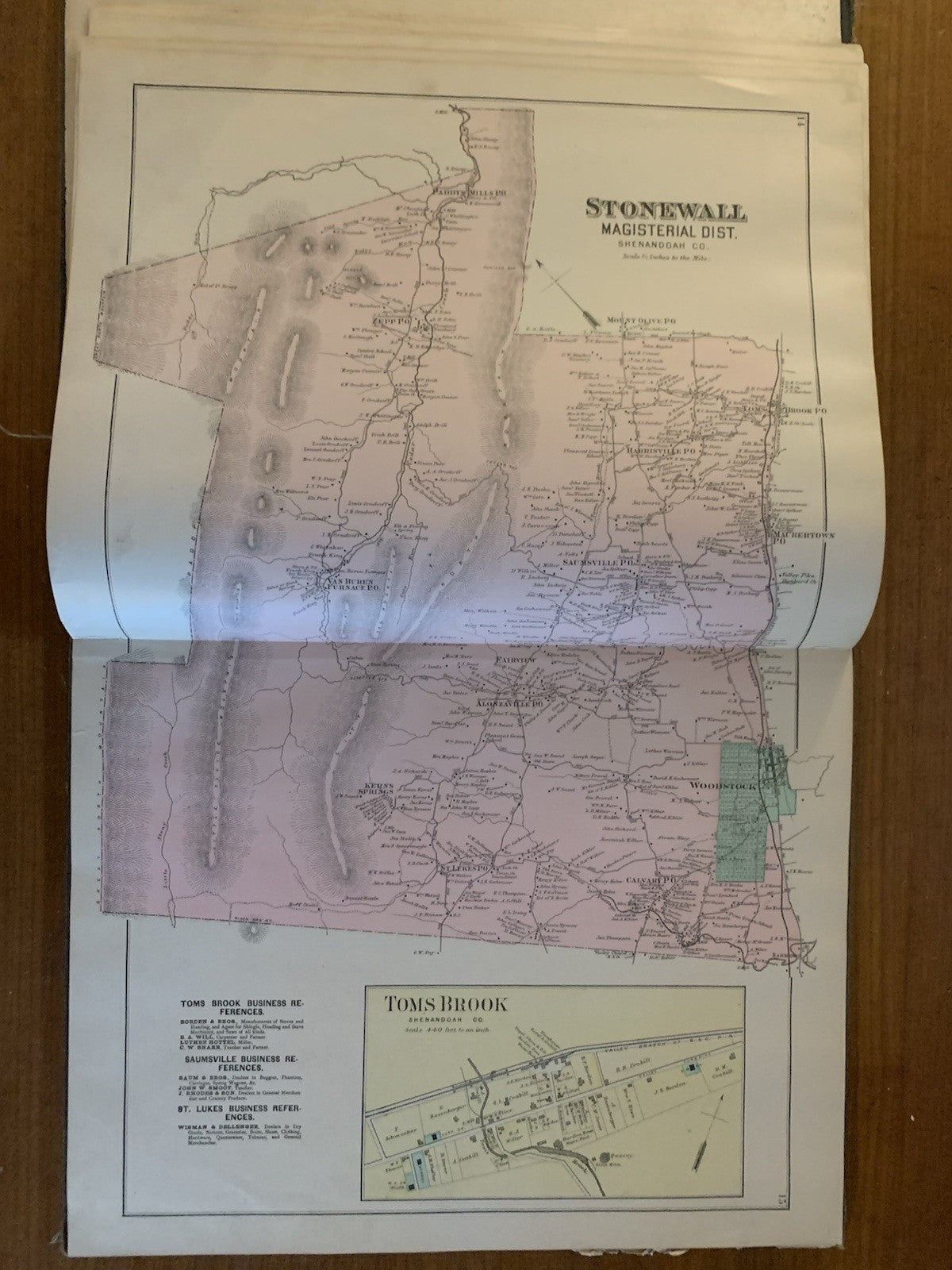 1885 An Atlas of Shenandoah and Page Counties, Virginia / Very good