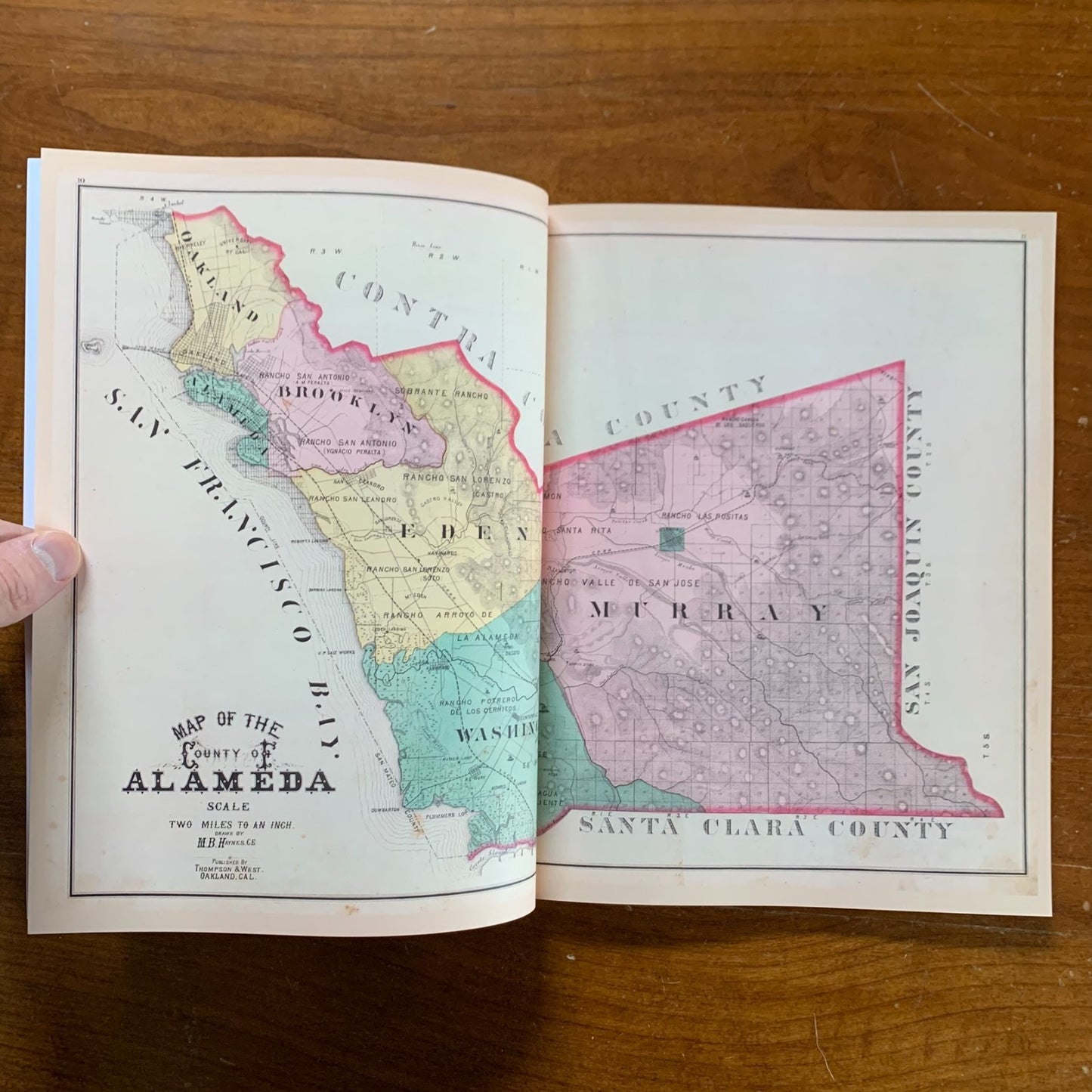 1878 Official and Historical Atlas Map of Alameda County, California / Facsimile