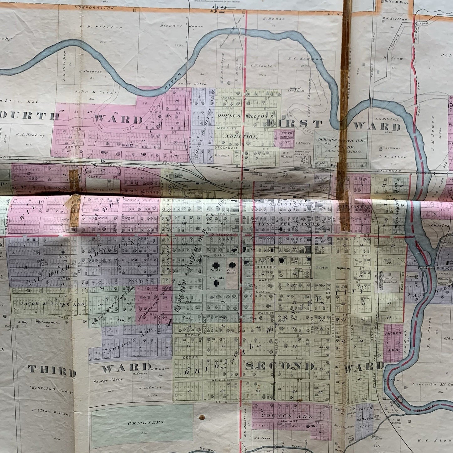 1896 Plat Book Atlas of Hamilton County, Iowa / Webster City Foldout Map