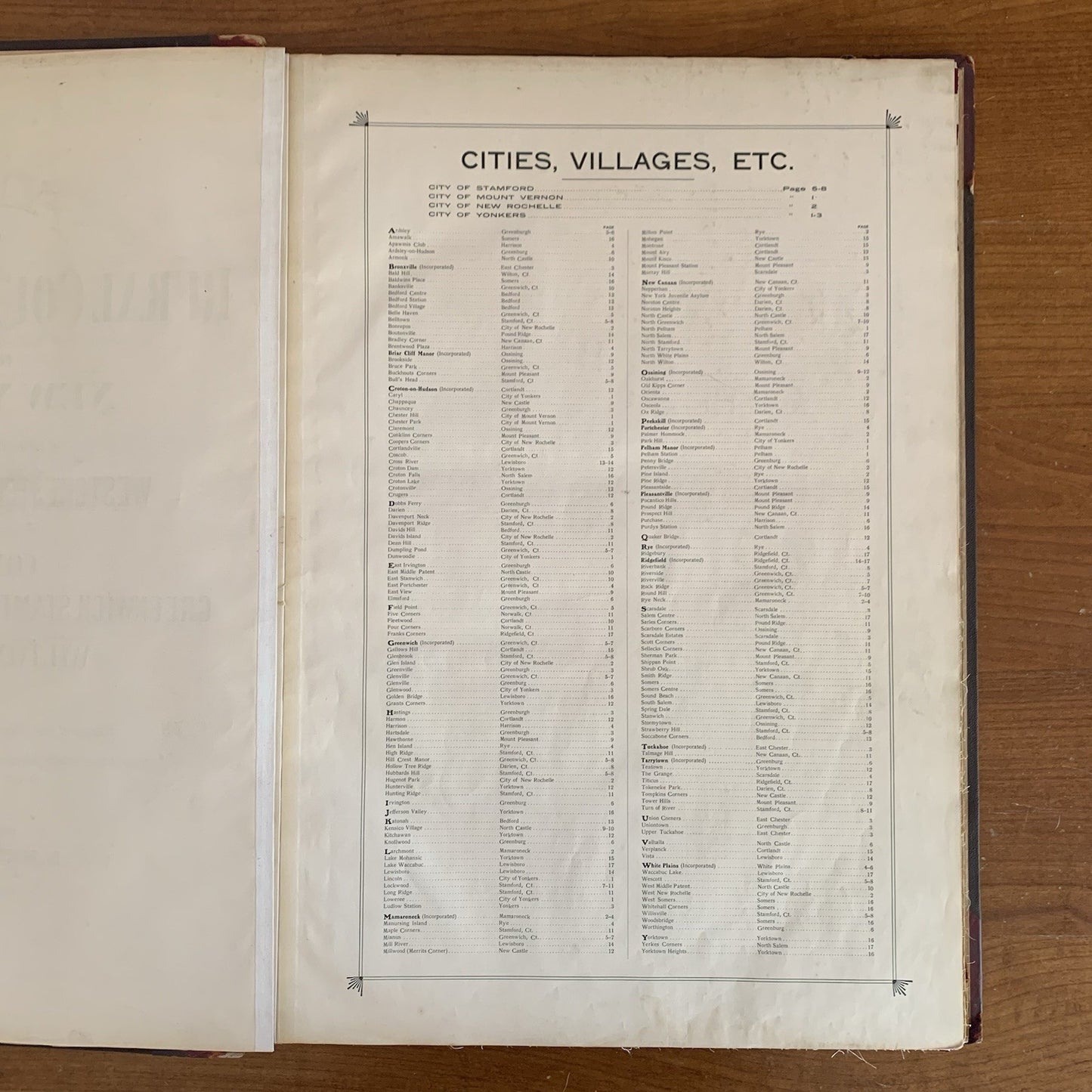1908 Atlas of the Rural Country District North of New York City Connecticut
