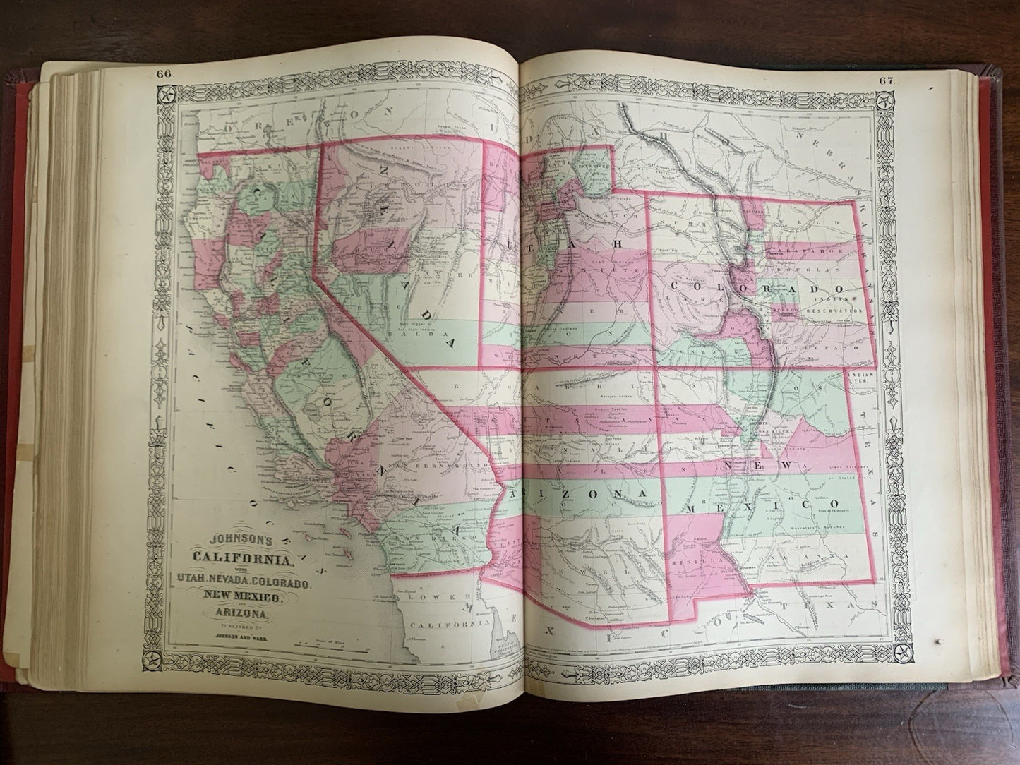 1865 Johnsons New Illustrated Family Atlas / Maps United States Civil War