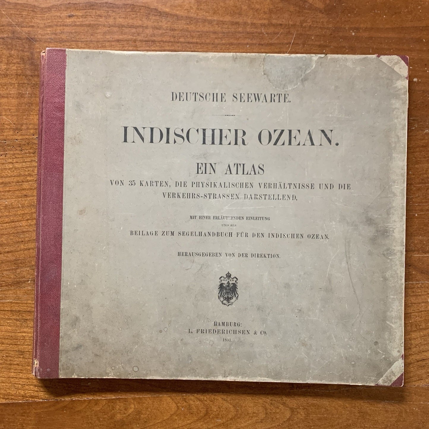 1891 Deutsche Seewarte. Indischer Ozean. Ein Atlas von 35 Karten / Atlas Ocean