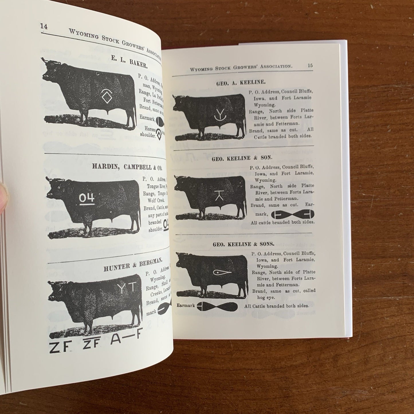 1882 Cattle Brands Owned By Members Of The Wyoming Stock Growers Assoc HARDCOVER