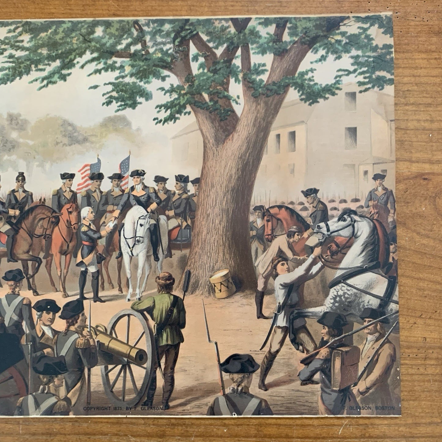 Washington Taking Command of the Army at Cambridge by F. Gleason Print