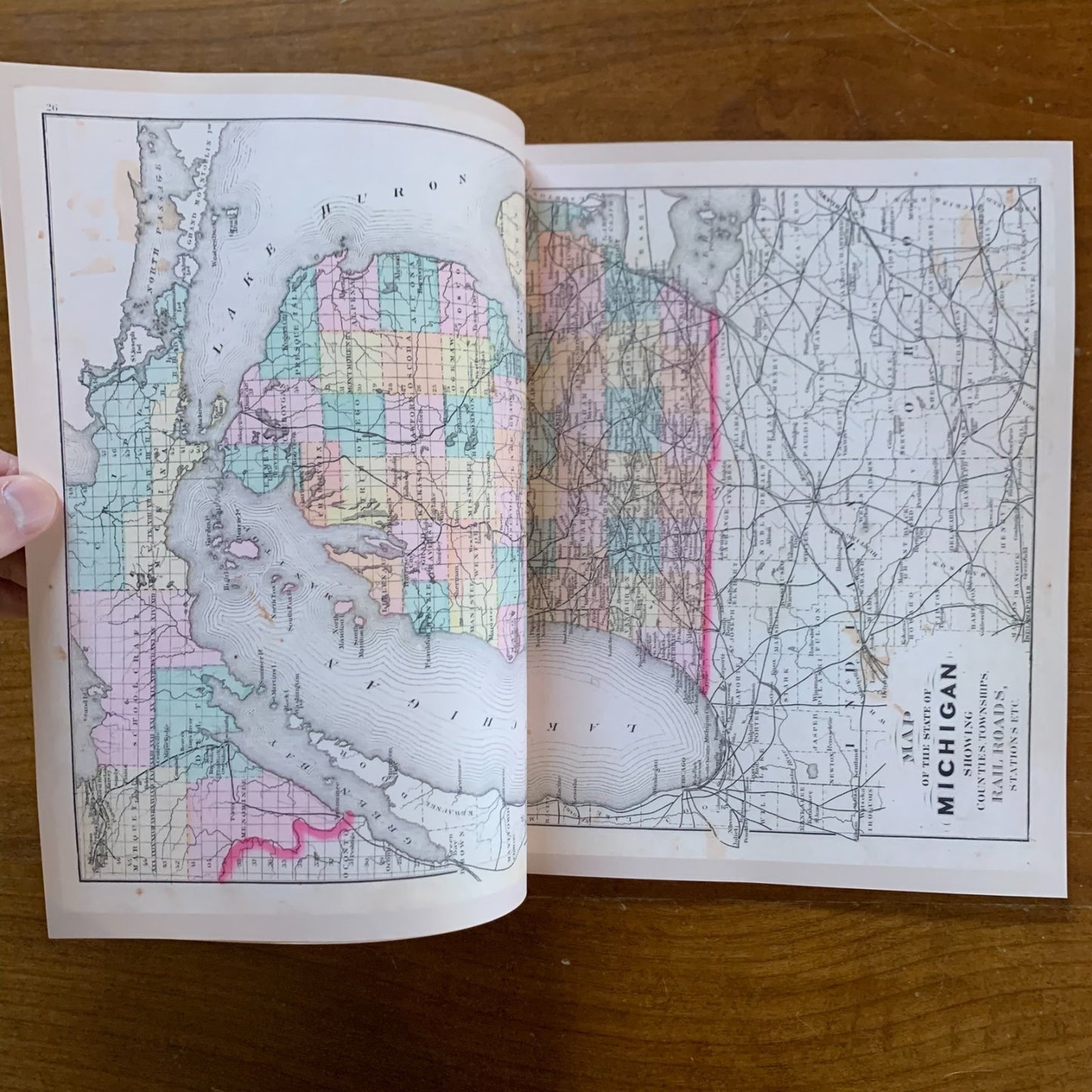 1873 Atlas of the State of Michigan / Facsimile