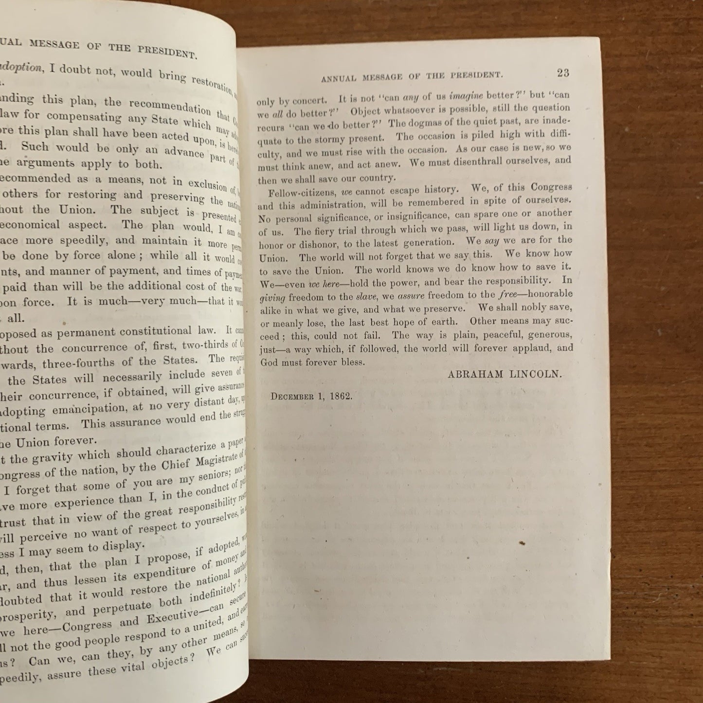 SIGNED Edwin L Stanton / Lincoln State of the Union Diplomatic Correspondence