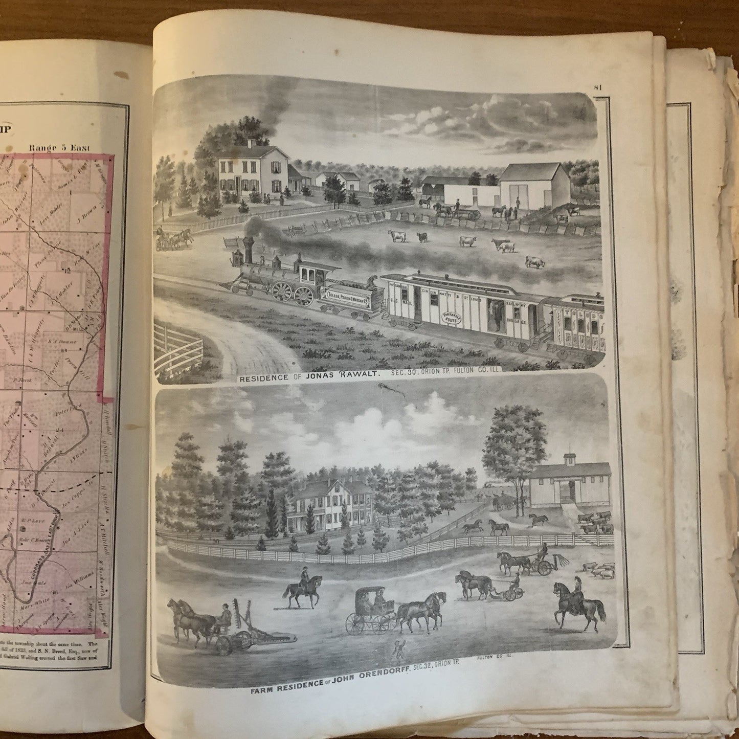 1871 Atlas Map of Fulton County, Illinois / Andreas