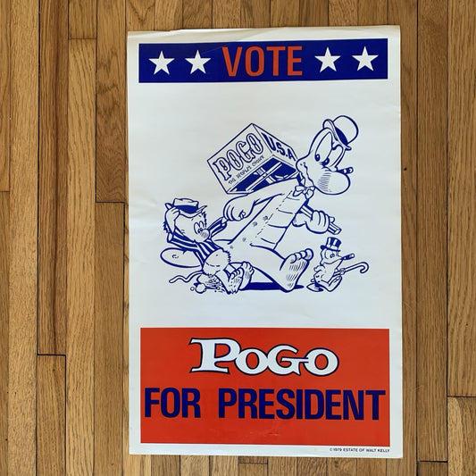 Vote Pogo for President Poster Estate of Walt Kelly 1979 Paper Poster VG