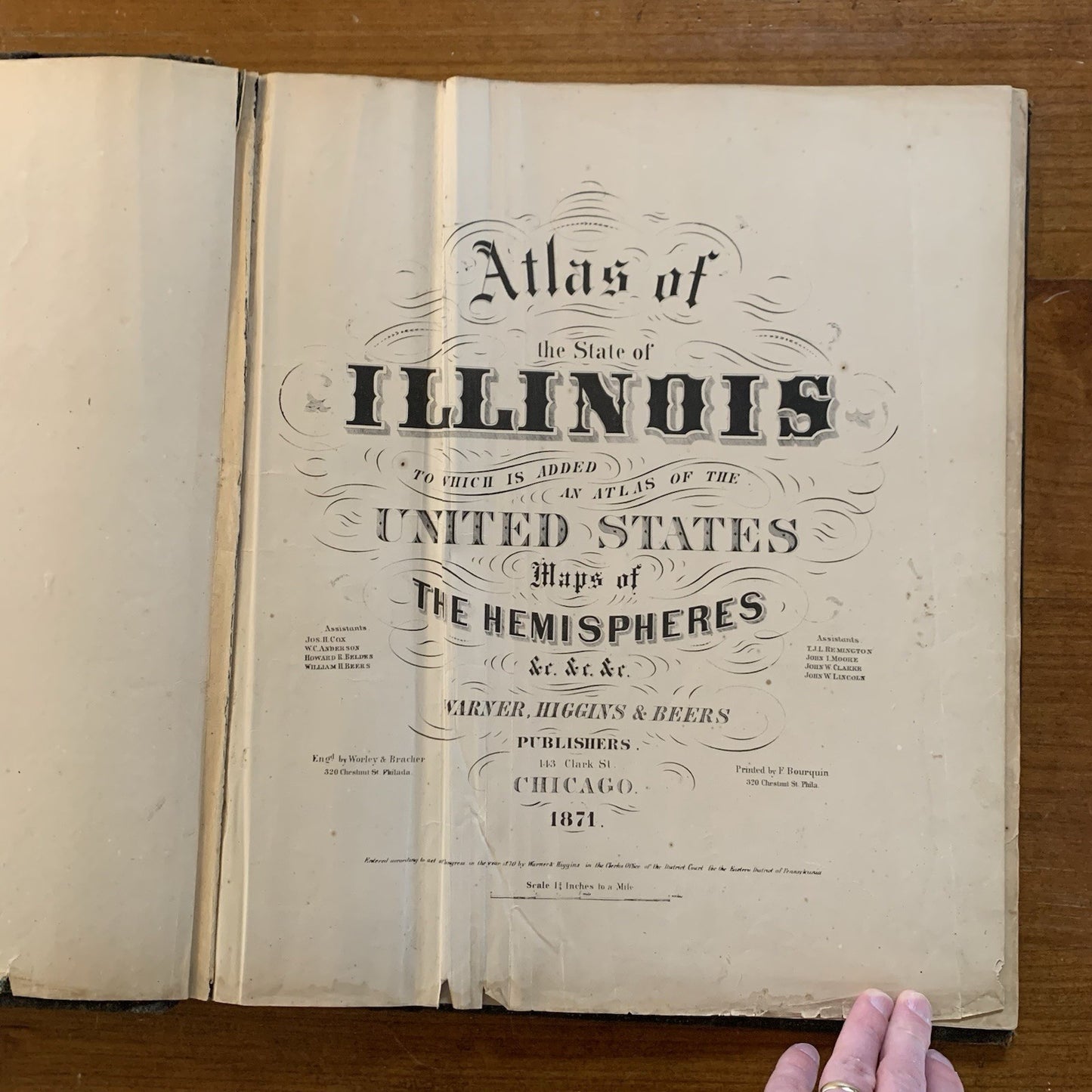 1871 Atlas of the State of Illinois / United States / Chicago / H.H. Lloyd