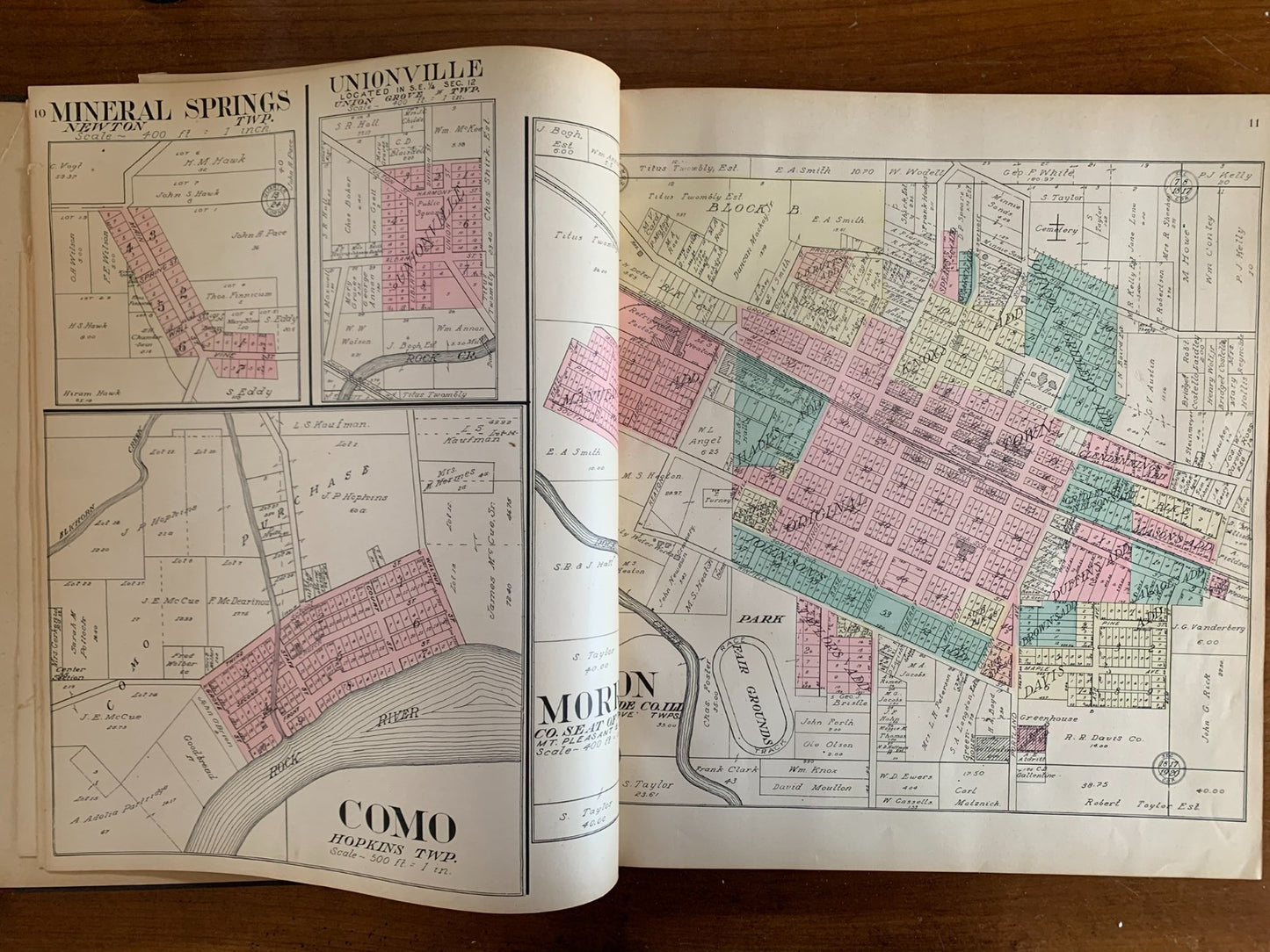 1912 Standard Atlas of Whiteside County, Illinois Sterling Rock Falls Fulton