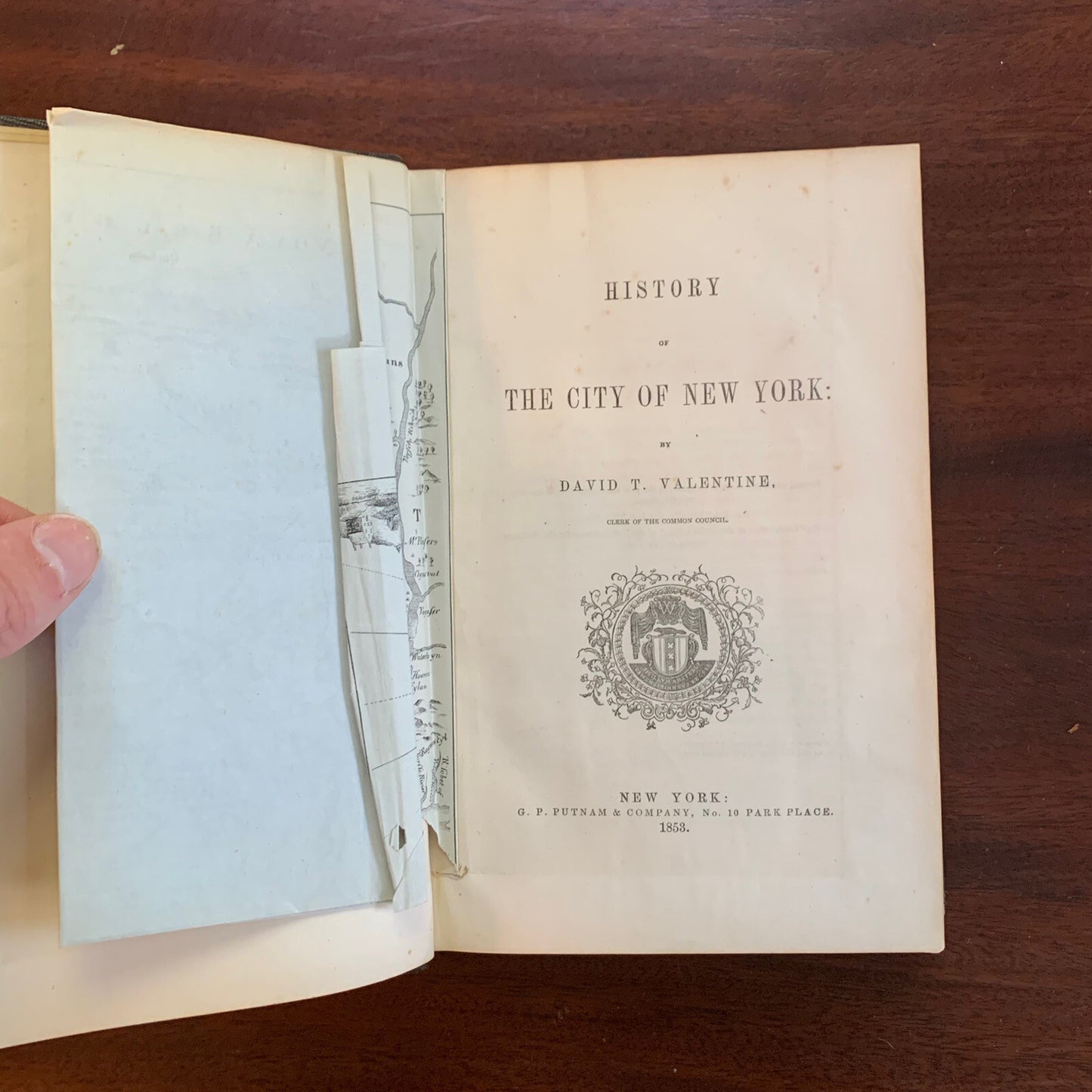 David T Valentine / History of the City of New York 1853 w/ Maps VG / Valentines