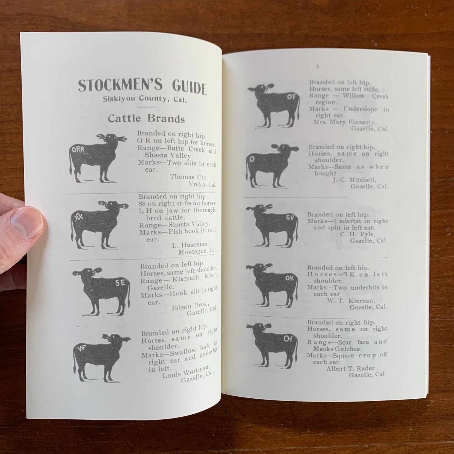 1901 Stockman's Guide (Brand Book), Siskiyou County California / Facsimile