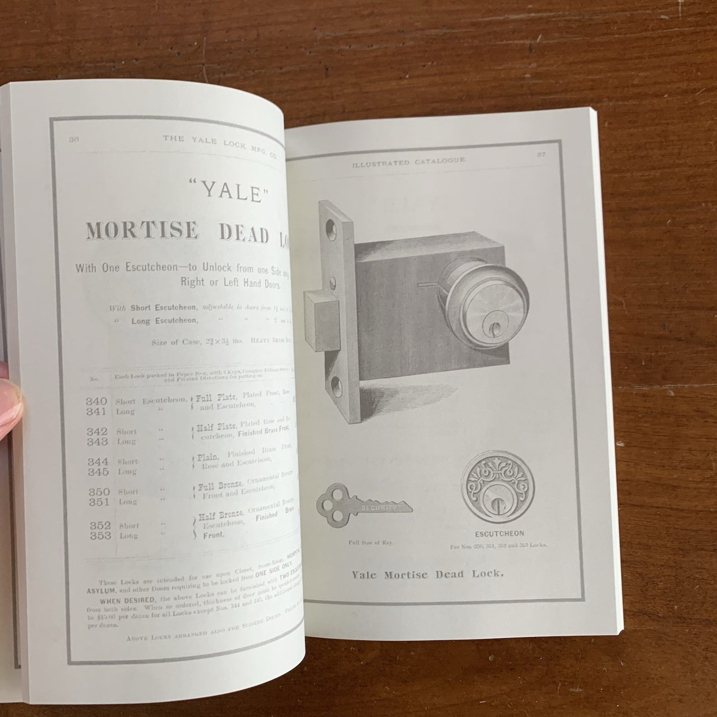 1880 Yale Lock Mfg. Company Catalog No. 7 / Facsimile