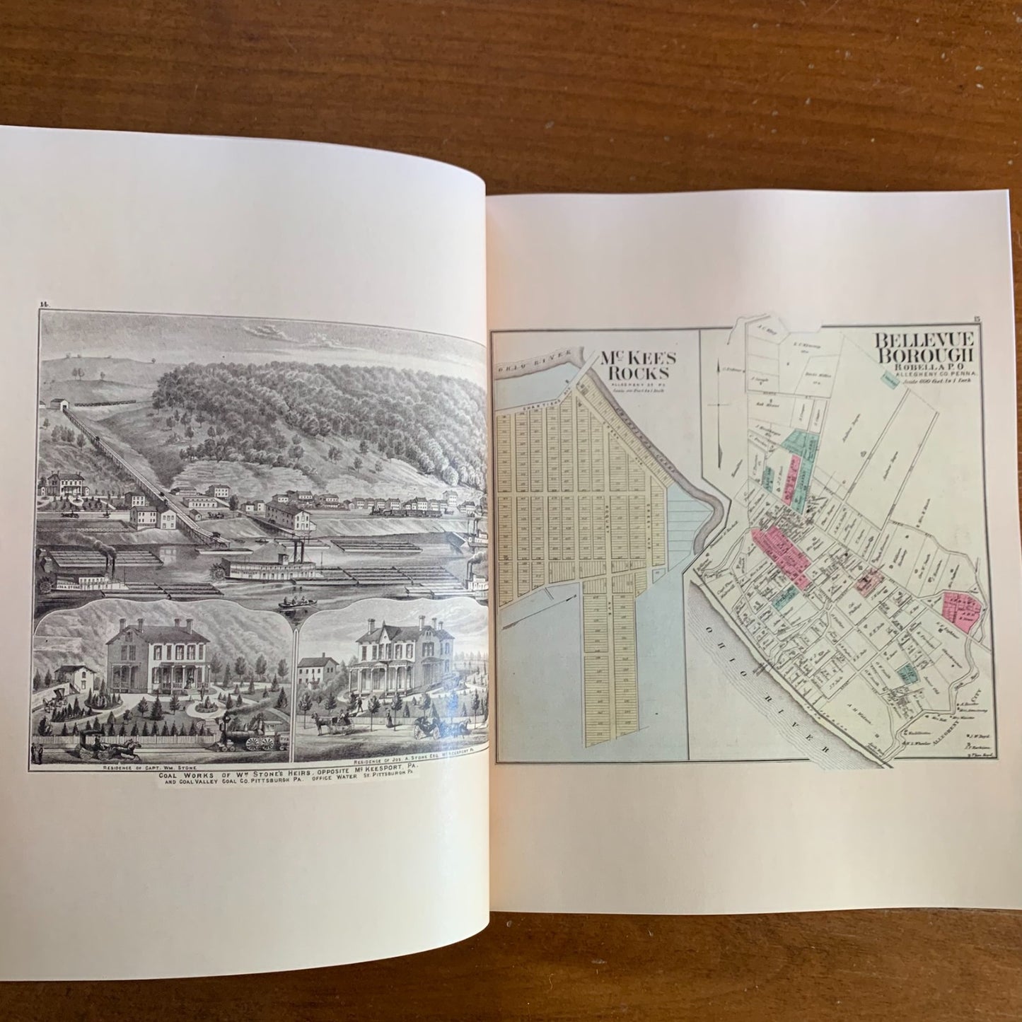 1877 Illustrated Atlas of the Upper Ohio River & Valley Pittsburgh to Cincinnati