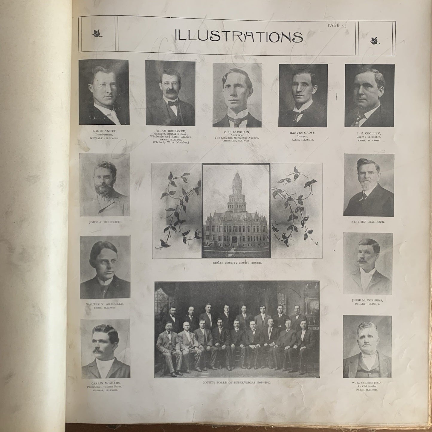 1910 Standard Atlas of Edgar County Illinois / Maps Plat Book Directory