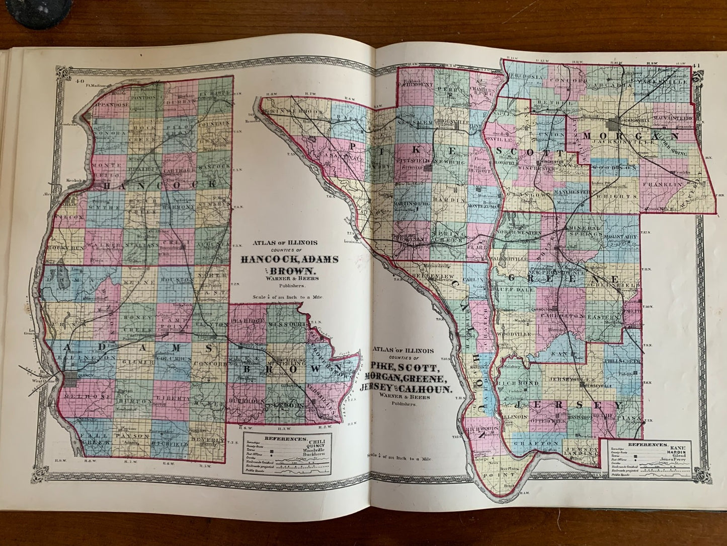1872 Atlas of Whiteside County and the State of Illinois Morrison Sterling Maps