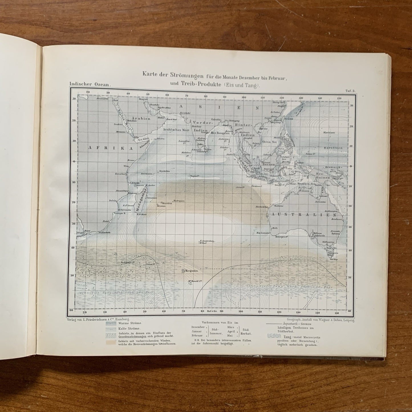 1891 Deutsche Seewarte. Indischer Ozean. Ein Atlas von 35 Karten / Atlas Ocean