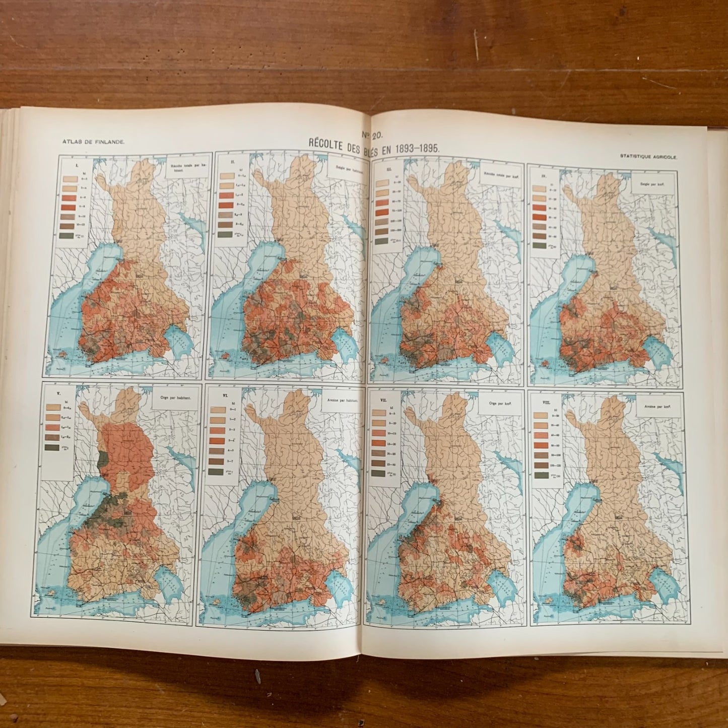 1899 Atlas de Finlande Finland National Atlas 32 Color Maps Helsingfors Tilgmann