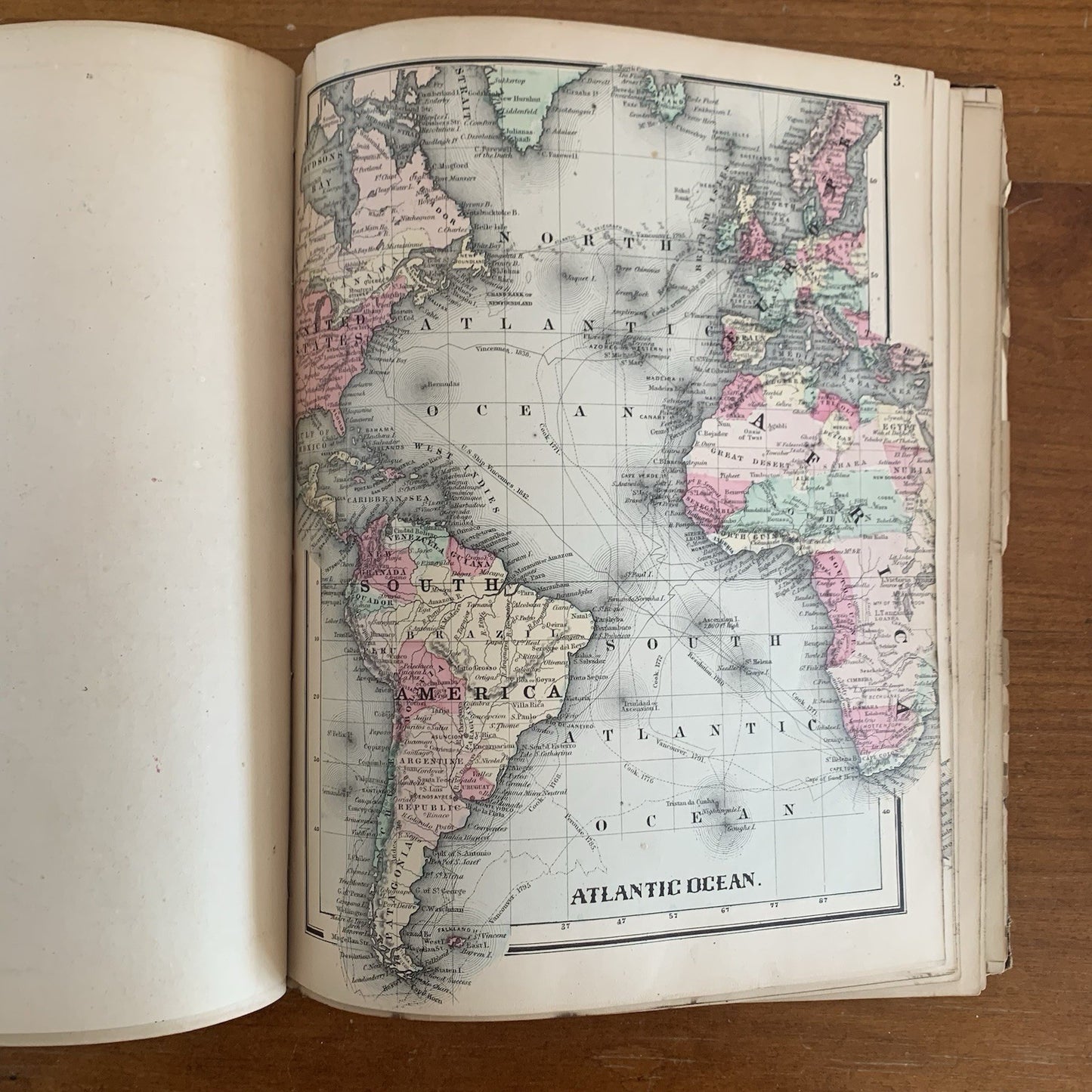 1865 Coltons Quarto Atlas of the World / California Early Map of Montana