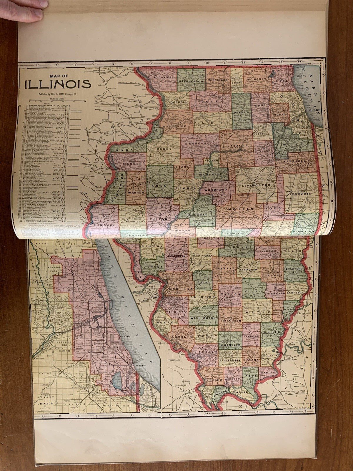 1910 Standard Atlas of Edgar County Illinois Maps Plat Book Directory VERY GOOD