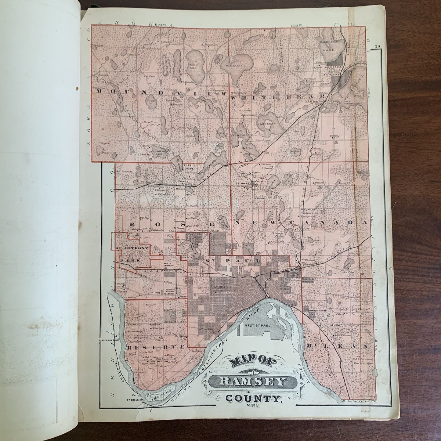 1874 Illustrated Historical Atlas of the State of Minnesota / DELUXE ED W VIEWS
